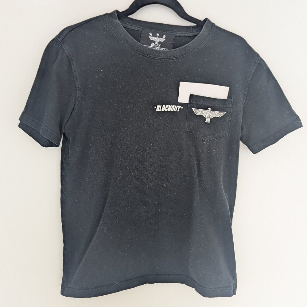 Boy London "Blackout" Eagle Pocket Graphic T-Shirt